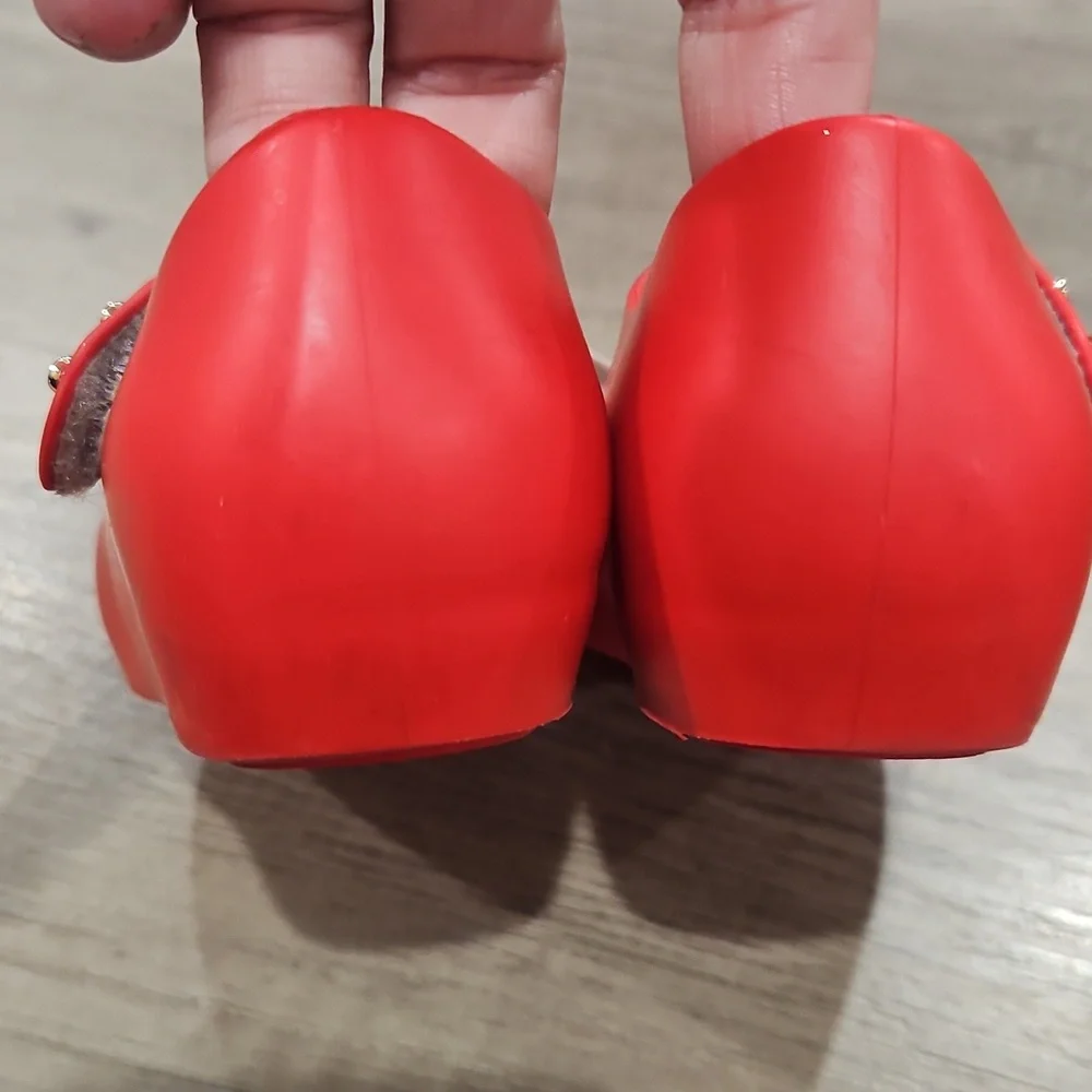 Mini Melissa Red Dress Shoes with White Bows